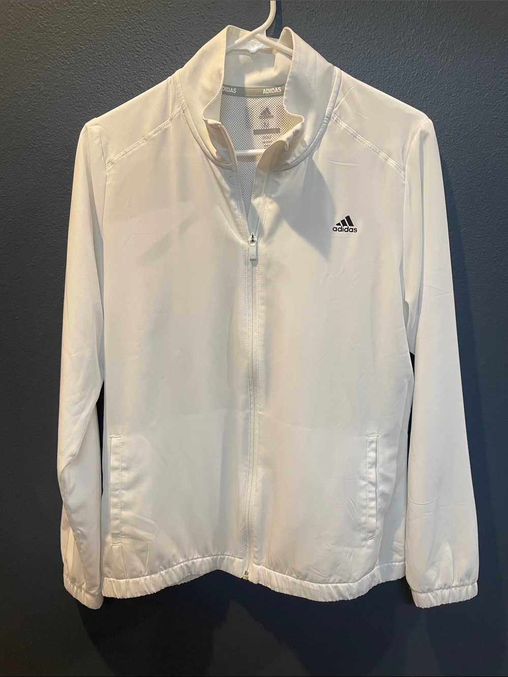adidas White Full-Zip Golf Jacket
